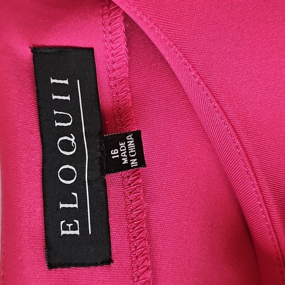 ELOQUII Women's Plus Size Flare Sleeve Scuba Dress Bright Pink Sz 16 - Picture 5 of 7